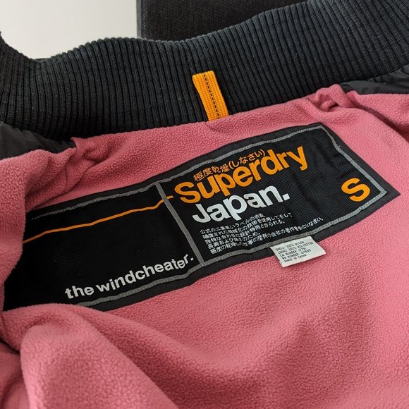 Superdry Windcheater Jacket Dark Grey/Pink Size S - Picture 3 of 7